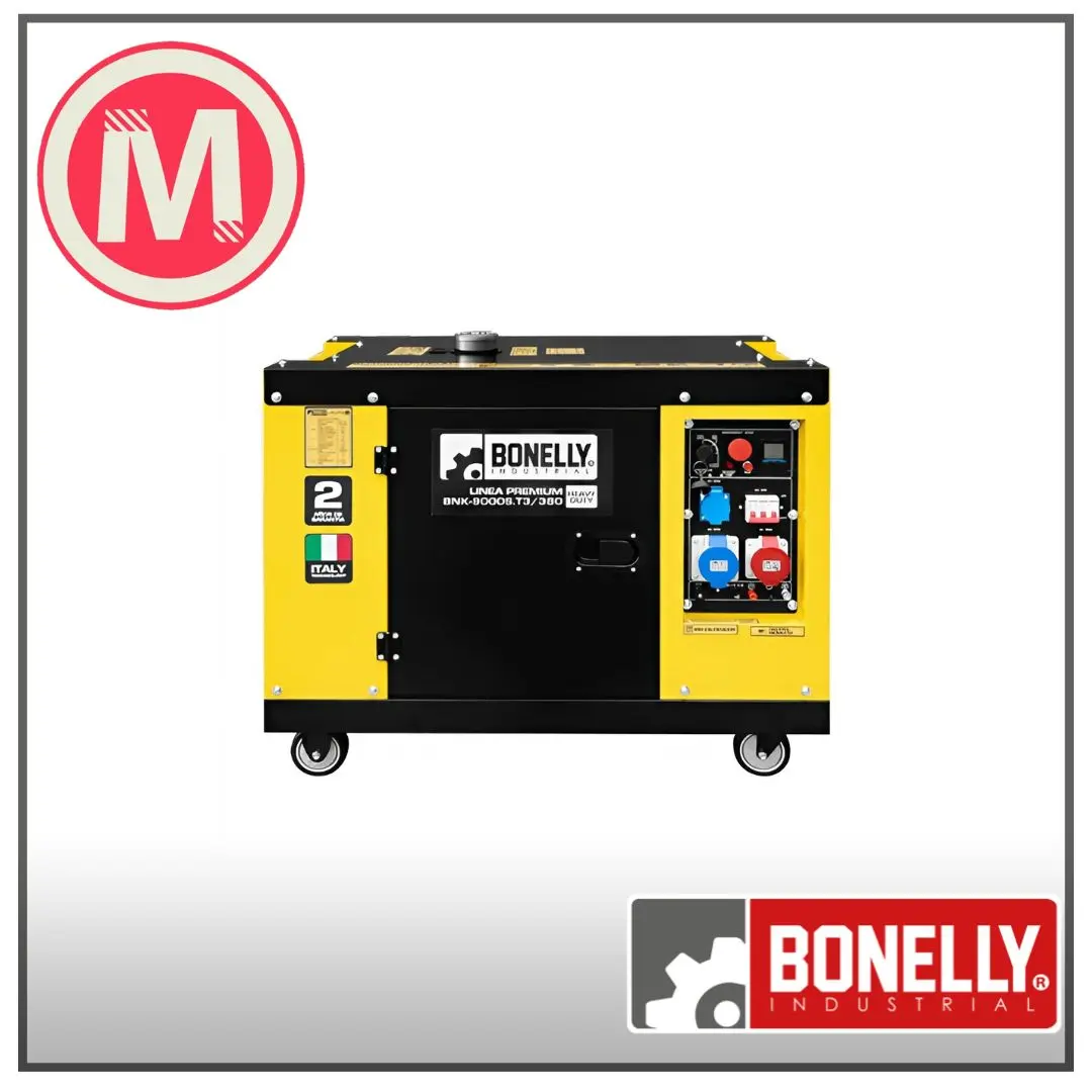 Generador Diésel Silencioso BNK-9000S.T3/380 Trifásico 380V 6KW con Pre-calentador, Arranque Eléctrico y Control Remoto - Bonelly Industrial - BNK-9000S.T3/380