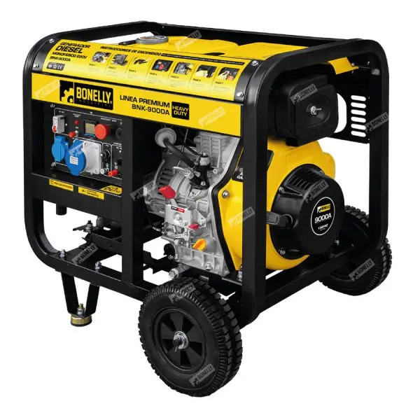 Generador Diésel Abierto BNK-9000A Monofásico 220V 6KW con Pre-calentador, Arranque Eléctrico y Control Remoto – Bonelly Industrial – BNK- 9000A