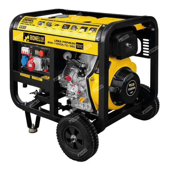 Generador Diésel Trifásico 8KW 380V Bonelly BNK-11000A.T3/380 con Arranque Eléctrico y Control Remoto