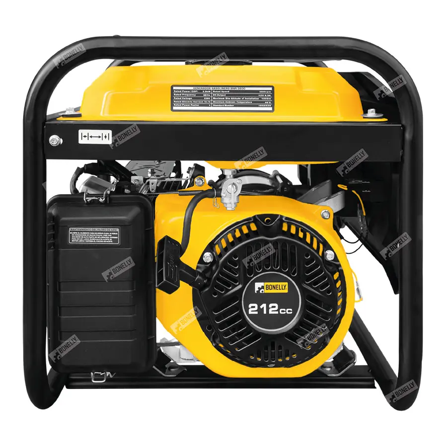 Generador Bonelly BNR-3600 Gasolina | 3.1KW | 220V Monofásico | Heavy-Duty | Línea Premium