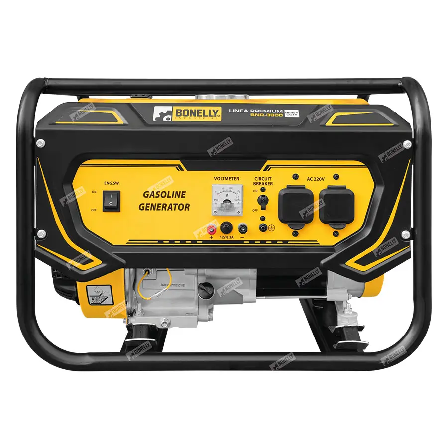 Generador Bonelly BNR-3600 Gasolina | 3.1KW | 220V Monofásico | Heavy-Duty | Línea Premium