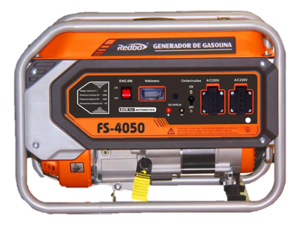 Generador Monofásico a Gasolina REDBO FS-4050 3,3 kW 220 V 50–60 Hz (212 cc)