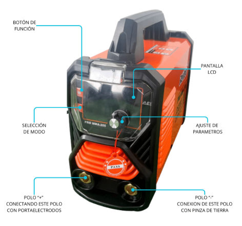 Soldadora Inverter Redbo MMA-200 PRO 200A 220V con Control Remoto
